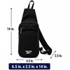 image:imageReebok Unisex Convertible Crossbody Sling Bag for Women amp Men Compact  Adjustable Strap for Vesatile Carry Organized Pockets for Phone Keys amp Wallet Durable Hardware Everyday Daily Carry or GyCosmos Black With White Logo