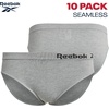 image:imageReebok Womens Bikini Underwear  10 Pack Soft Stretch Seamless Panties  Smooth Feel Stays Comfortable All Day Relaxed Waistband Sits Gently on the Hips Without Digging inBlackCharcoalBlackLight GreyBlack