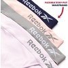 image:imageReebok Womens Bikini Underwear  4 Pack Stretch Ribbed Knit SXL  Soft Textured Constructed Fabric Stretches with Every Move Classic Cut Sits Comfortably on the Hips All DayOrchidSharkskinLotusBlue