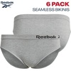 image:imageReebok Womens Bikini Underwear  6 Pack Soft Stretch Seamless Panties  Smooth Feel Stays Comfortable All Day Relaxed Waistband Sits Gently on the Hips Without Digging inBlackLight GreyBlack
