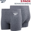 image:imageReebok Womens Boyshorts  2 Pack Seamless Stretch 4 Inseam Tagless  StayPut Design Moves with You Flexible 4Way Flexible Fabric Eliminates Lines and Everyday DiscomfortCharcoal MelangeRhubarb