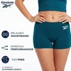 image:imageReebok Womens Boyshorts  2 Pack Seamless Stretch 4 Inseam Tagless  StayPut Design Moves with You Flexible 4Way Flexible Fabric Eliminates Lines and Everyday DiscomfortDeep TealBlack
