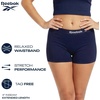 image:imageReebok Womens Boyshorts  4 Pack Performance Seamless Underwear for Women  Extended Coverage with a Comfortable Inseam Lightweight Stretch Fabric Provides Breathable Everyday ComfortDeep LakeEvening Blue