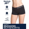 image:imageReebok Womens Boyshorts  5 Pack Performance Seamless Underwear for Women  StayPut Fit Moves Naturally with Your Body Tagless 4Way Stretch Eliminates Visible Lines and Pressure PointsFoxGloveLotus FigDenimBlackened Pearl