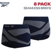 image:imageReebok Womens Boyshorts  8 Pack Performance Seamless Underwear for Women  StayPut Design Moves with You Flexible 4Way Flexible Fabric Eliminates Lines and Everyday DiscomfortBlue PrintPinkMedium GreyWhite Stripes