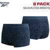 image:imageReebok Womens Boyshorts  8 Pack Performance Seamless Underwear for Women  StayPut Design Moves with You Flexible 4Way Flexible Fabric Eliminates Lines and Everyday DiscomfortBlue JacquardSteel GreyEvening BlueNatural Spacedye