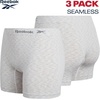 image:imageReebok Womens Boyshorts 3 Pack Long Leg Performance Underwear for Women  Wide Smooth Waistband Stays in Place Ribbed Flexible and Airy Mesh Options for Softness and BreathabilityGrayBlackNatural Spacedye