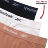 image:imageReebok Womens Boyshorts 3 Pack Long Leg Performance Underwear for Women  Wide Smooth Waistband Stays in Place Ribbed Flexible and Airy Mesh Options for Softness and BreathabilityBrownLight PinkJet Black