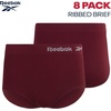 image:imageReebok Womens Briefs  8 Pack Soft Stretch Ribbed Knit High Waisted  Smooth Supportive Feel with Gentle HighRise Hold Breathable Textured Fabric Maintains Its Shape All DayWineBlackened PearlLotusBlack