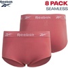 image:imageReebok Womens Briefs  8 Pack Stretch Comfort High Rise TagFree Seamless  Soft Flexible Feel Moves with Your Day Clean BarelyThere Fit Helps Reduce Visible Lines Under Fitted ClothesSmoked Pearl JacquardWithered RoseCreamBlack