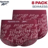 image:imageReebok Womens Briefs  8 Pack Stretch Comfort High Rise TagFree Seamless  Soft Flexible Feel Moves with Your Day Clean BarelyThere Fit Helps Reduce Visible Lines Under Fitted ClothesRose JacquardEvening BlueDark BrownSphinx Jacquard