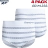 image:imageReebok Womens Briefs 4 Pack Performance Stretch High Cut Seamless Udnerwear  womens briefs high waist boyshorts panties seamless breathable under wear pack no show full pantys underware clothing spandexSharkskin JacquardWhite StripeLotusBlackened Pearl