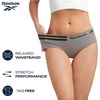 image:imageReebok Womens Hipster Panties  8 Pack Bonded Seamless TagFree Waist  Sleek Smoothedge Edges Create a Smooth Look Under Leggings and Denim Lightweight Stretch Moves with Every WorkoutBlackSharkskinLotusSky Blue