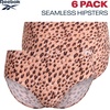 image:imageReebok Womens Hipster Panties 6 Pack Soft Stretch Bonded Seamless Underwear  Sleek Smoothedge Edges Create a Smooth Look Under Leggings and Denim Lightweight Stretch Moves with Every WorkoutLeopardRose DustBlack