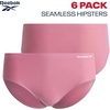 image:imageReebok Womens Hipster Panties 6 Pack Soft Stretch Bonded Seamless Underwear  Sleek Smoothedge Edges Create a Smooth Look Under Leggings and Denim Lightweight Stretch Moves with Every WorkoutSharkskinFoxGloveBlack