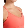 image:imageReebok Womens Id Train Tri Back Bra Slim Fit Lightweight Stretch Poly Motion Interlock Fabric MoistureWickingSunset Coral  Id Train