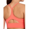 image:imageReebok Womens Id Train Tri Back Bra Slim Fit Lightweight Stretch Poly Motion Interlock Fabric MoistureWickingSunset Coral  Id Train