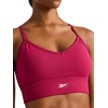 image:imageReebok Womens Id Train Tri Back Bra Slim Fit Lightweight Stretch Poly Motion Interlock Fabric MoistureWickingVector Very Berry  Id Train