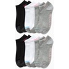 image:imageReebok Womens No Show Socks Moisture Wicking Cushion Low Cut Socks 12 Pack  Stretch Performance Fabric Cushioned Heel and Toe Arch Support Comfort Seam Shoe Size 410BlackGreyPink Logo