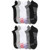 image:imageReebok Womens No Show Socks Moisture Wicking Cushion Low Cut Socks 12 Pack  Stretch Performance Fabric Cushioned Heel and Toe Arch Support Comfort Seam Shoe Size 410Assorted Tab