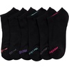 image:imageReebok Womens No Show Socks Moisture Wicking Cushioned Low Cut Socks 6 Pack  Stretch Performance Fabric Cushioned Heel and Toe Arch Support Comfort Seam Shoe Size 410All Black