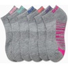 image:imageReebok Womens No Show Socks Moisture Wicking Cushioned Low Cut Socks 6 Pack  Stretch Performance Fabric Cushioned Heel and Toe Arch Support Comfort Seam Shoe Size 410All Grey