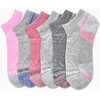 image:imageReebok Womens No Show Socks Moisture Wicking Cushioned Low Cut Socks 6 Pack  Stretch Performance Fabric Cushioned Heel and Toe Arch Support Comfort Seam Shoe Size 410GreyPink