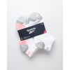 image:imageReebok Womens Quarter Socks 6 Pack Comfort Cushioned Athletic Socks  Moisturewicking Fabric Keeps Feet Dry Flexible Knit Hugs the Arch Plush Footbed Absorbs ShockWhiteGrey Logo