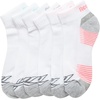image:imageReebok Womens Quarter Socks 6 Pack Comfort Cushioned Athletic Socks  Moisturewicking Fabric Keeps Feet Dry Flexible Knit Hugs the Arch Plush Footbed Absorbs ShockWhiteGrey Logo