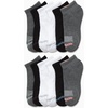 image:imageReebok Womens Quarter Socks Moisture Wicking Cushioned Ankle Socks 12 Pack  Stretch Performance Fabric Cushioned Heel amp Toe Secure Arch Support Quarter Cut Shoe Size 410Dark Greywhiteblack