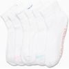 image:imageReebok Womens Quarter Socks Moisture Wicking Cushioned Ankle Socks 6 Pack  Stretch Performance Fabric Cushioned Heel amp Toe Secure Arch Support Quarter Cut Shoe Size 410White All
