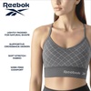 image:imageReebok Womens Sports Bras  2 Pack Padded Longline Crossback Straps  Seamless Stretch Fabric Moves with You Removable Pads Customize Coverage Comfortable Support for Everyday WearBlackened Pearl JacquardMauve Mist
