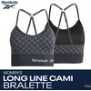 image:imageReebok Womens Sports Bras  2 Pack Padded Longline Crossback Straps  Seamless Stretch Fabric Moves with You Removable Pads Customize Coverage Comfortable Support for Everyday WearBlackened Pearl JacquardMauve Mist