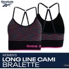 image:imageReebok Womens Sports Bras  2 Pack Padded Longline Crossback Straps  Seamless Stretch Fabric Moves with You Removable Pads Customize Coverage Comfortable Support for Everyday WearSpacedye StripePink