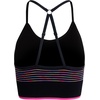 image:imageReebok Womens Sports Bras  2 Pack Padded Longline Crossback Straps  Seamless Stretch Fabric Moves with You Removable Pads Customize Coverage Comfortable Support for Everyday WearSpacedye StripePink