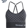image:imageReebok Womens Sports Bras  2 Pack Padded Longline Crossback Straps  Seamless Stretch Fabric Moves with You Removable Pads Customize Coverage Comfortable Support for Everyday WearBlackened Pearl JacquardMauve Mist