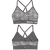 image:imageReebok Womens Sports Bras  2 Pack Soft Stretch Seamless Everyday Bras for Women Cross Back Strap Performance Sports BraSmoked PearlBlack