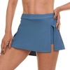 image:imageReebok Womens Swim Skirt with Shorts Liner Swim Skorts for Women Swimwear Sporty Athletic Bathing Suit Skirt BottomsSlate Blue