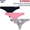 image:imageReebok Womens Thong Underwear  6 Pack Soft Stretch NoShow TagFree  Breathable Flexible Comfort with an Invisible Finish Helps Eliminate Visible Lines Under Fitted ClothingGreyFox GloveBlack