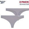 image:imageReebok Womens Thong Underwear 3 Pack Soft Stretch Thong Underwear TagFree  Breathable Flexible Comfort with an Invisible Finish Helps Eliminate Visible Lines Under Fitted ClothingBlackSharkskinBlack