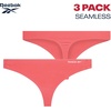 image:imageReebok Womens Thong Underwear 3 Pack Soft Stretch Thong Underwear TagFree  Breathable Flexible Comfort with an Invisible Finish Helps Eliminate Visible Lines Under Fitted ClothingCoralGreyBlack  3pk