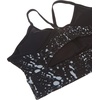 image:imageReebok Workout Ready Tri Back Padded BraBlackWhiteGraphic Print