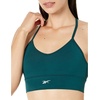 image:imageReebok Workout Ready Tri Back Padded BraForest GreenSmall White Logo