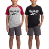 image:imageReebok 2 Pack Boys Short Sleeve Raglan Cotton Crew Neck T Shirt Athletic Baseball Tee Tops Kids Teens Youth 618Solid Black  Grey Heather