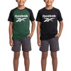 image:imageReebok 2 Pack Boys Short Sleeve Raglan Cotton Crew Neck T Shirt Athletic Baseball Tee Tops Kids Teens Youth 618Solid Black  Solid Hunter Green
