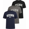 image:imageReebok 3 Pack Boys Cotton Short Sleeve Crew Neck Shirts Kids Teens Youth Athletic Running Basketball TShirts Tee 618Solid Black  Solid Navy Blazer  Charcoal Heather
