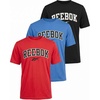 image:imageReebok 3 Pack Boys Cotton Short Sleeve Crew Neck Shirts Kids Teens Youth Athletic Running Basketball TShirts Tee 618Solid Black  Solid Poppy Red  Solid Marina