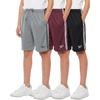 image:imageReebok 3 Pack Boys Dry Fit Athletic Shorts wSide Taping  Active Quick Dry Running Basketball Soccer Short for Kids TeensSolid Black  Solid Burgundy  Solid Ultimate Grey