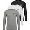 image:imageReebok 3 Pack Boys Long Sleeve Rashguard UPF Sun Protection Swim Shirt UV SPF Athletic Beach Pool Surfing Swimming 616Solid Black  Solid Bright White  Solid Ultimate Grey