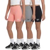 image:imageReebok 3 Pack Girls 6 Inch Bike Shorts Athletic Spandex Bikers Volleyball Soccer Dance Cheer Gymnastics Under Dress 616Solid Black  Solid Ultimate Grey  Solid Peach Bud